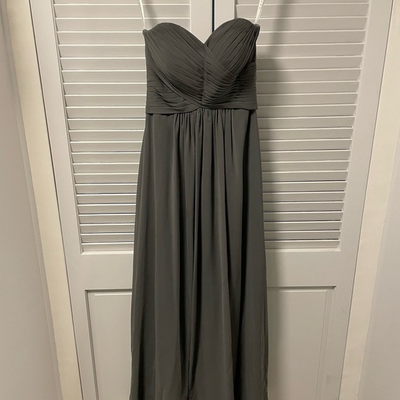 Azazie steel grey Yazmin dress - Picture 3 of 6